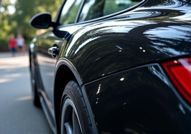 鏡のように輝くポルシェ911のボディ